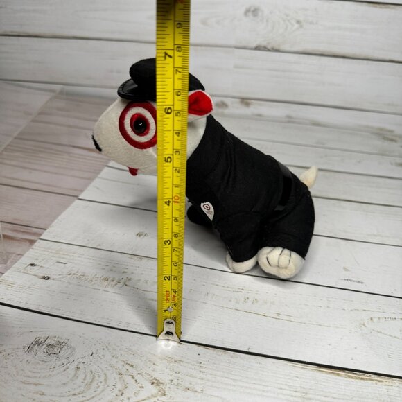 Target Bullseye Bull Terrier Plush In Black Outfit & Hat 2005 Plush Stuffed Toy - Picture 4 of 5